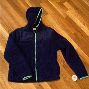 NWT Junior Girls Large sherpa zip up jacket